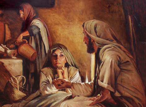 martha mary teaching luke john jesus bible feet maria marta 42 38 st kitchen christ anton july painting listening gospel